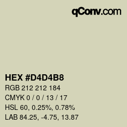 Color code: HEX #D4D4B8 | qconv.com