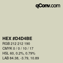 カラーコード: HEX #D4D4BE | qconv.com