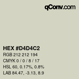 Color code: HEX #D4D4C2 | qconv.com