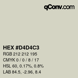 Farbcode: HEX #D4D4C3 | qconv.com