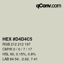 Color code: HEX #D4D4C5 | qconv.com