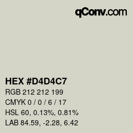 Color code: HEX #D4D4C7 | qconv.com