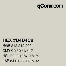 カラーコード: HEX #D4D4C8 | qconv.com