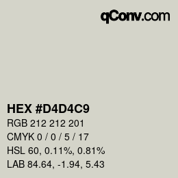 カラーコード: HEX #D4D4C9 | qconv.com