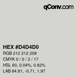 Color code: HEX #D4D4D0 | qconv.com