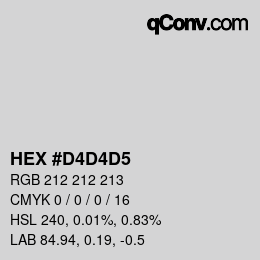 カラーコード: HEX #D4D4D5 | qconv.com