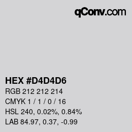 Color code: HEX #D4D4D6 | qconv.com