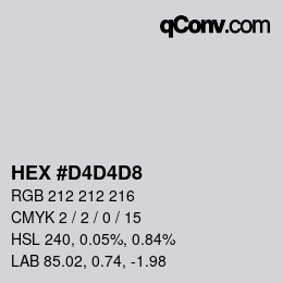カラーコード: HEX #D4D4D8 | qconv.com