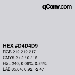 Color code: HEX #D4D4D9 | qconv.com