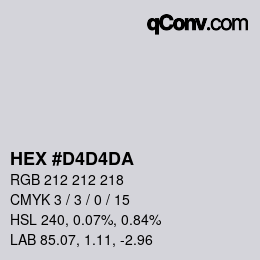 Color code: HEX #D4D4DA | qconv.com