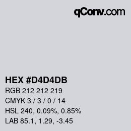 Color code: HEX #D4D4DB | qconv.com