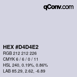 Color code: HEX #D4D4E2 | qconv.com