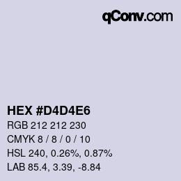 カラーコード: HEX #D4D4E6 | qconv.com