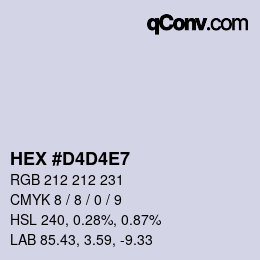 Color code: HEX #D4D4E7 | qconv.com