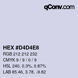 カラーコード: HEX #D4D4E8 | qconv.com