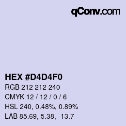 Color code: HEX #D4D4F0 | qconv.com