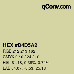 カラーコード: HEX #D4D5A2 | qconv.com