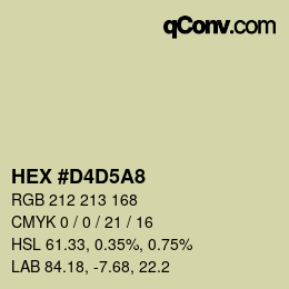 Color code: HEX #D4D5A8 | qconv.com