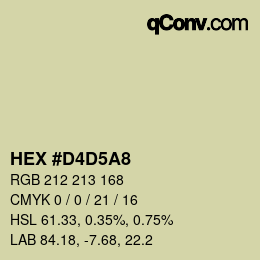 カラーコード: HEX #D4D5A8 | qconv.com