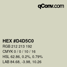 カラーコード: HEX #D4D5C0 | qconv.com