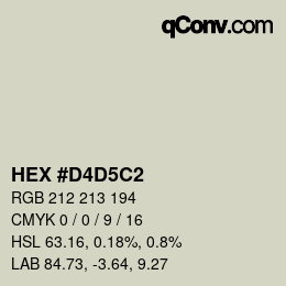 カラーコード: HEX #D4D5C2 | qconv.com