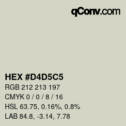 カラーコード: HEX #D4D5C5 | qconv.com