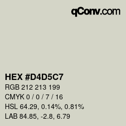 カラーコード: HEX #D4D5C7 | qconv.com