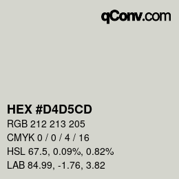 颜色代码: HEX #D4D5CD | qconv.com