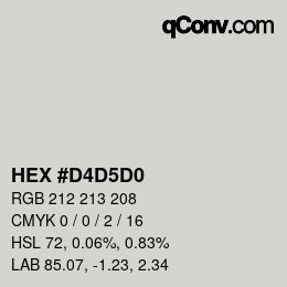 カラーコード: HEX #D4D5D0 | qconv.com