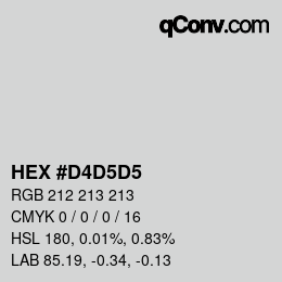 カラーコード: HEX #D4D5D5 | qconv.com