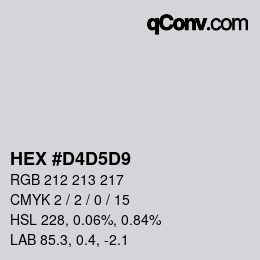 カラーコード: HEX #D4D5D9 | qconv.com