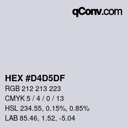 颜色代码: HEX #D4D5DF | qconv.com