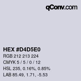 カラーコード: HEX #D4D5E0 | qconv.com