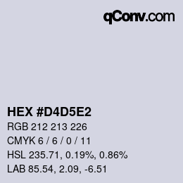カラーコード: HEX #D4D5E2 | qconv.com