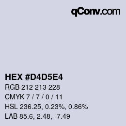 Farbcode: HEX #D4D5E4 | qconv.com
