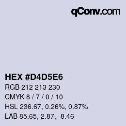 Farbcode: HEX #D4D5E6 | qconv.com
