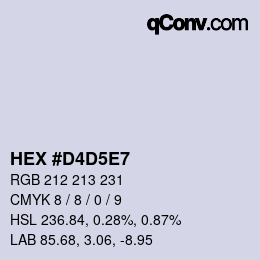 Farbcode: HEX #D4D5E7 | qconv.com