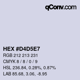 Color code: HEX #D4D5E7 | qconv.com