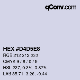 Color code: HEX #D4D5E8 | qconv.com