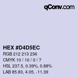 Color code: HEX #D4D5EC | qconv.com