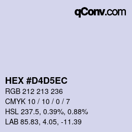 カラーコード: HEX #D4D5EC | qconv.com