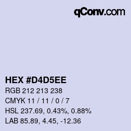 カラーコード: HEX #D4D5EE | qconv.com