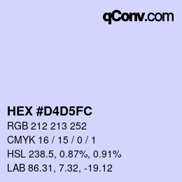 カラーコード: HEX #D4D5FC | qconv.com