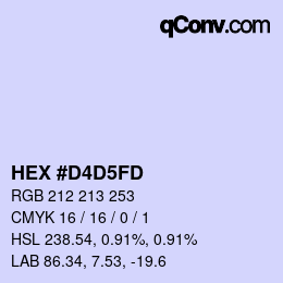 颜色代码: HEX #D4D5FD | qconv.com