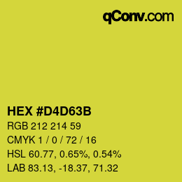 Color code: HEX #D4D63B | qconv.com