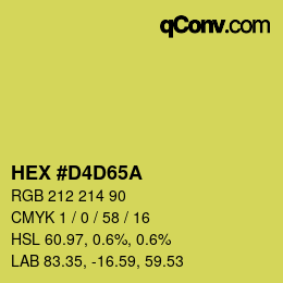 カラーコード: HEX #D4D65A | qconv.com