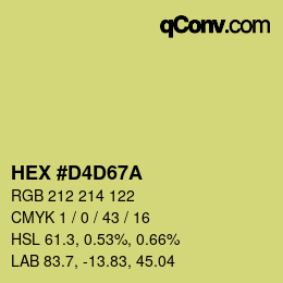 カラーコード: HEX #D4D67A | qconv.com