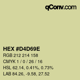 Color code: HEX #D4D69E | qconv.com