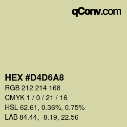 Color code: HEX #D4D6A8 | qconv.com