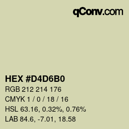 カラーコード: HEX #D4D6B0 | qconv.com
